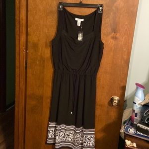 WHBM size small, black dress with chiffon details